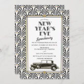 Invitation Art Déco du Nouvel An Gatsby (Devant / Derrière)