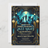 Invitation Art Déco Elegance Jazz Night Bachelor Party (Devant)