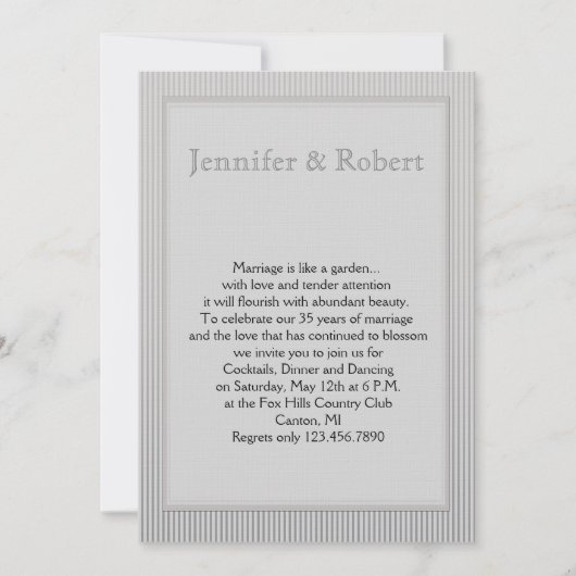 Invitation Art Deco Élégant Anniversaire Rayure (Devant)