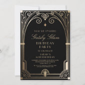 Invitation Art Déco élégant Black Gold 20s Classic Anniversai (Devant)
