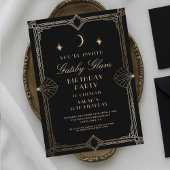 Invitation Art Déco élégant Black Gold 20s Classic Anniversai