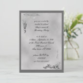 Invitation Art Déco élégante à rouleau argenté (Debout devant)