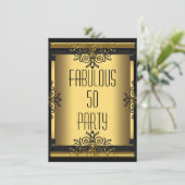 Invitation ART DECO Fabuleux 50 50e Gatsby fête d'anniversair (Debout devant)