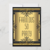 Invitation ART DECO Fabuleux 50 50e Gatsby fête d'anniversair (Devant)