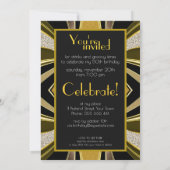 Invitation Art Déco Fabuleux 50 Anniversaire Gatsby Party (Dos)