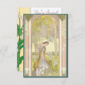 Invitation Art Déco féminine personnalisable (Devant / Derrière)