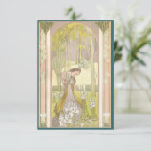 Invitation Art Déco féminine personnalisable (Debout devant)