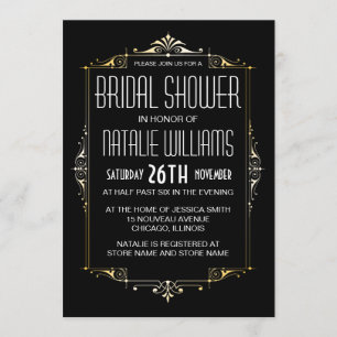 Invitation Art déco Fête des mariées 20's Vintage Retro