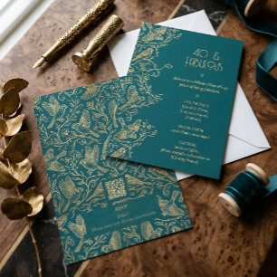 Invitation Art Déco Filigrane d'Or   40e Anniversaire du Moin