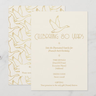 Invitation Art Déco Filigrane d'Or 80e Anniversaire de l'Oi