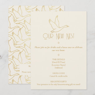 Invitation Art Déco Filigrane Doré Maison de l'Oie Cadeau d