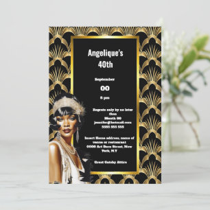 Invitation Art déco Flapper girls 1920's twenties melanin