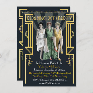 Invitation Art Déco Flapper Party des années 20