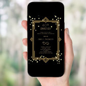 Invitation Art Deco Gatsby black  60th wedding anniversary