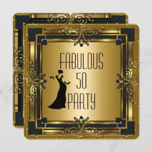 Invitation ART DECO Gatsby Fabuleux 50 50e Anniversaire Rétro