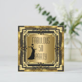 Invitation ART DECO Gatsby Fabuleux 50 50e anniversaire Retro (Debout devant)
