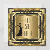 Invitation ART DECO Gatsby Fabuleux 50 50e anniversaire Retro (Devant)