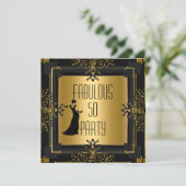 Invitation ART DECO Gatsby Fabuleux 50 50e fête d'anniversair (Debout devant)