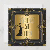 Invitation ART DECO Gatsby Fabuleux 50 50e fête d'anniversair (Devant)