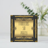 Invitation ART DECO Gatsby Fabuleux 50 50ème anniversaire (Debout devant)