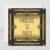 Invitation ART DECO Gatsby Fabuleux 50 50ème anniversaire (Devant)