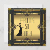 Invitation ART DECO Gatsby Fabuleux 50 50ème anniversaire (Devant)