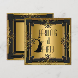 Invitation ART DÉCO Gatsby Fabulous 50 Fête d'anniversaire 50