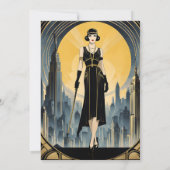 Invitation art déco Gatsby le grand whodunit mystère de meurt (Dos)