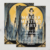 Invitation art déco Gatsby le grand whodunit mystère de meurt (Devant / Derrière)