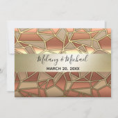 Invitation Art déco géométrique luxe or / bronze mariage RSVP (Dos)