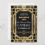 Invitation Art Déco Great Gatsby Roaring 20s 30e anniversaire<br><div class="desc">Personnalisez cette vintage Art déco Great Gatsby rugissant thème 20s 30e anniversaire invitation facilement et rapidement, appuyez simplement sur le bouton customiser pour réorganiser et formater le style et le placement du texte. Avec son cadre Art déco chic et ses couleurs noir et or. Objets correspondants disponibles en magasin !...</div>