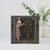 Invitation Art Déco Great Gatsby Roaring 20s Fête des mariées (Debout devant)