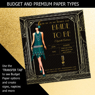 Invitation Art Déco Great Gatsby Roaring 20s Fête des mariées