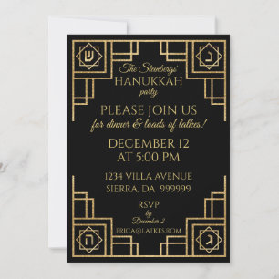 Invitation Art déco Hanoukka