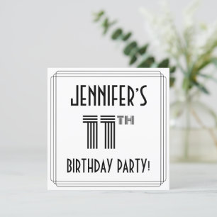 Invitation Art Déco Inspiré 11e fête d'anniversaire, Nom pers