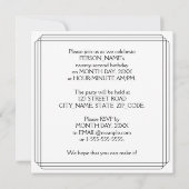 Invitation Art Déco Inspiré 22e fête d'anniversaire, Nom pers (Dos)