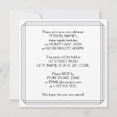 Invitation Art Déco Inspiré 38ème Anniversaire Fête, Nom pers (Dos)