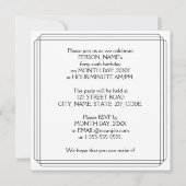 Invitation Art Déco Inspiré 46ème Anniversaire Fête, Nom pers (Dos)