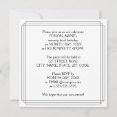 Invitation Art Déco Inspiré 73e fête d'anniversaire, Nom pers (Dos)
