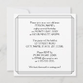 Invitation Art Déco Inspiré 82e fête d'anniversaire, Nom pers (Dos)