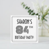 Invitation Art Déco Inspiré 84ème Anniversaire Fête, Nom pers (Debout devant)