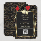 Invitation Art Déco Las Vegas Casino Diplôme de nuit (Devant / Derrière)