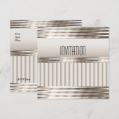 Invitation Art Déco Légère Sépia (Devant / Derrière)