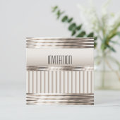 Invitation Art Déco Légère Sépia (Debout devant)