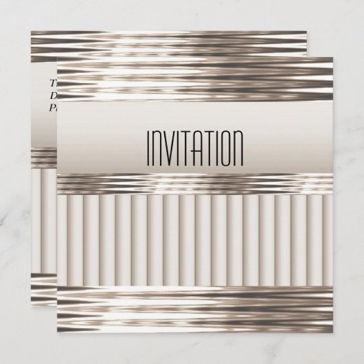 Invitation Art Déco Light Sepia (Devant / Derrière)