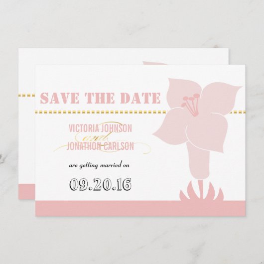 Invitation Art Déco Lily Mariage de typographie moderne (Devant / Derrière)