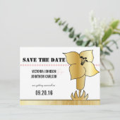 Invitation Art Déco Lily Typographie moderne Mariage Invitati (Debout devant)