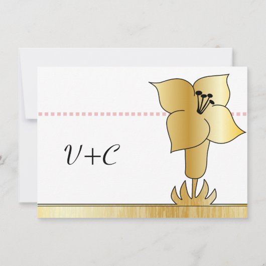 Invitation Art Déco Lily Typographie moderne Mariage Invitati (Dos)