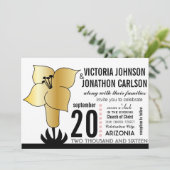 Invitation Art Déco Lily Typographie moderne Mariage Invitati (Debout devant)