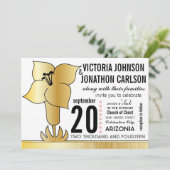 Invitation Art Déco Lily Typographie moderne Mariage Invitati (Debout devant)